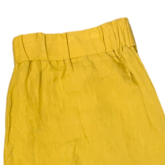 Ellen Tracy Yellow Wide Leg Linen Pants - Picture 5 of 7